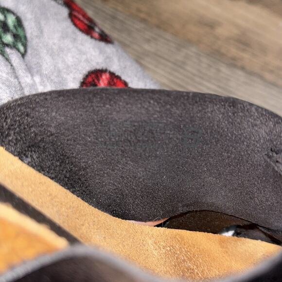 Yokono Black Leather Cross Strap Wedge Sandals Women’s Size 8 Spain - Picture 4 of 6